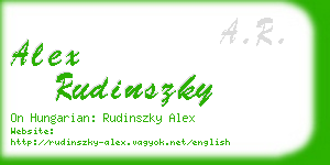alex rudinszky business card